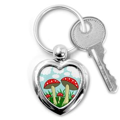 Mushrooms  Key Chains (heart)  by Valentinaart