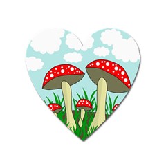 Mushrooms  Heart Magnet by Valentinaart