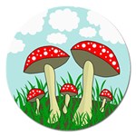 Mushrooms  Magnet 5  (Round) Front