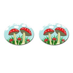 Mushrooms  Cufflinks (oval) by Valentinaart