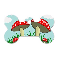 Mushrooms  Dog Tag Bone (two Sides) by Valentinaart