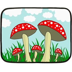 Mushrooms  Fleece Blanket (mini) by Valentinaart