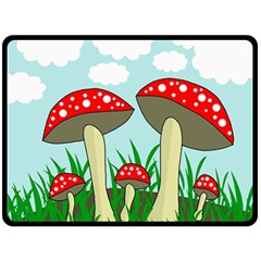 Mushrooms  Fleece Blanket (large)  by Valentinaart