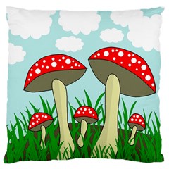 Mushrooms  Large Cushion Case (one Side) by Valentinaart