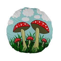 Mushrooms  Standard 15  Premium Flano Round Cushions by Valentinaart