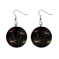 Elegant Dandelions  Mini Button Earrings