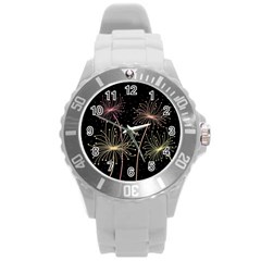 Elegant Dandelions  Round Plastic Sport Watch (l) by Valentinaart