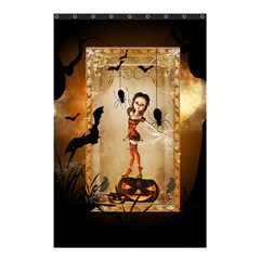 Halloween, Cute Girl With Pumpkin And Spiders Shower Curtain 48  X 72  (small)  by FantasyWorld7