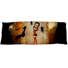 Halloween, Cute Girl With Pumpkin And Spiders Body Pillow Case Dakimakura (two Sides) by FantasyWorld7