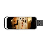 Halloween, Cute Girl With Pumpkin And Spiders Portable USB Flash (One Side) Front