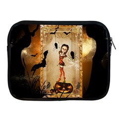 Halloween, Cute Girl With Pumpkin And Spiders Apple Ipad 2/3/4 Zipper Cases by FantasyWorld7