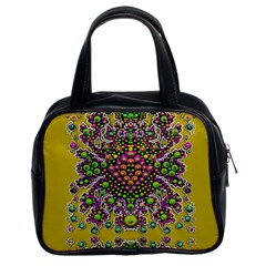 Fantasy Flower Peacock With Some Soul In Popart Classic Handbags (2 Sides) by pepitasart