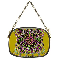 Fantasy Flower Peacock With Some Soul In Popart Chain Purses (one Side) 