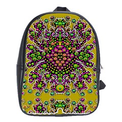 Fantasy Flower Peacock With Some Soul In Popart School Bags (xl) 