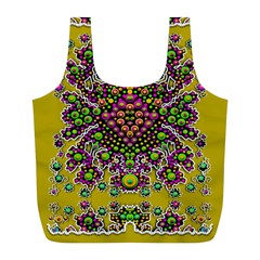 Fantasy Flower Peacock With Some Soul In Popart Full Print Recycle Bags (l)  by pepitasart