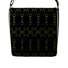 Black Wand Flap Messenger Bag (l)  by MRTACPANS