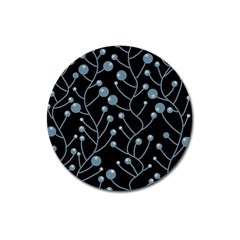 Blue Decor Magnet 3  (round) by Valentinaart