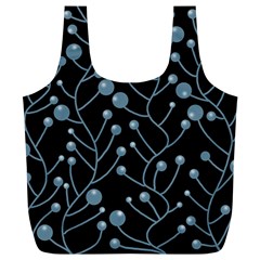 Blue Decor Full Print Recycle Bags (l)  by Valentinaart