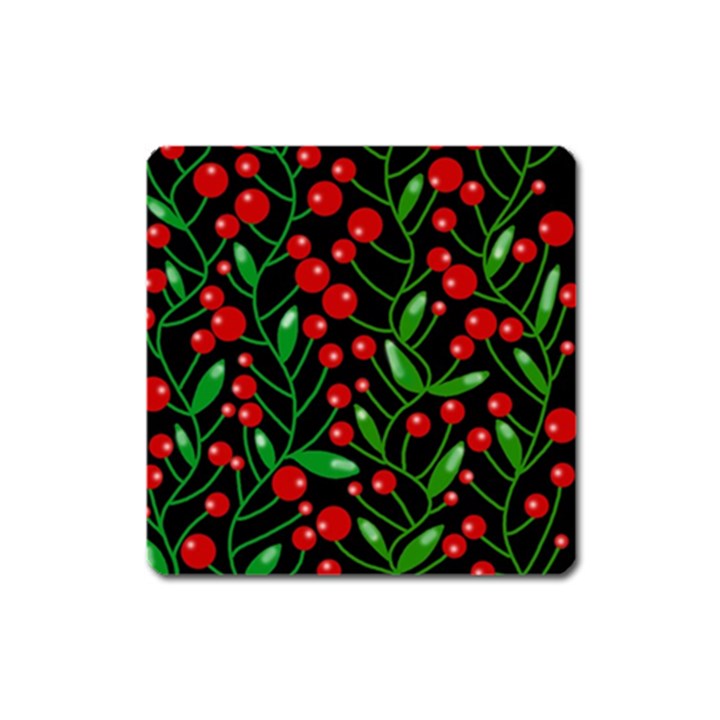 Red Christmas berries Square Magnet