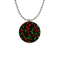 Red Christmas Berries Button Necklaces by Valentinaart