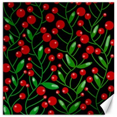 Red Christmas Berries Canvas 12  X 12   by Valentinaart