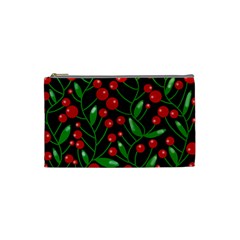 Red Christmas Berries Cosmetic Bag (small)  by Valentinaart