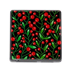 Red Christmas Berries Memory Card Reader (square) by Valentinaart