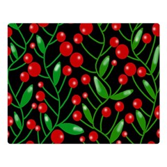 Red Christmas Berries Double Sided Flano Blanket (large)  by Valentinaart