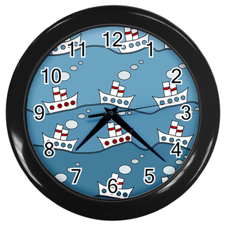 Boats Wall Clocks (Black)