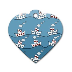 Boats Dog Tag Heart (two Sides) by Valentinaart