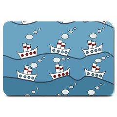 Boats Large Doormat  by Valentinaart