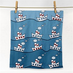 Boats Face Towel by Valentinaart