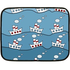 Boats Fleece Blanket (mini) by Valentinaart