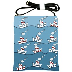 Boats Shoulder Sling Bags by Valentinaart