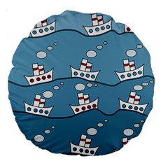 Boats Large 18  Premium Round Cushions by Valentinaart