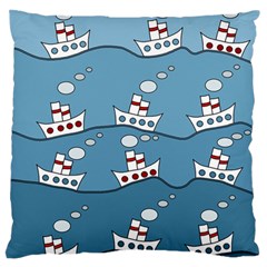 Boats Large Flano Cushion Case (two Sides) by Valentinaart