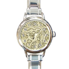 Floral Decor  Round Italian Charm Watch by Valentinaart