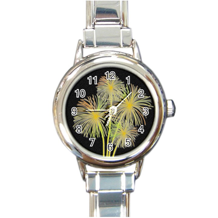 Dandelions Round Italian Charm Watch