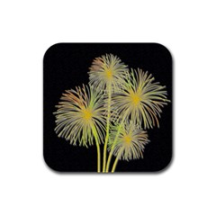 Dandelions Rubber Square Coaster (4 Pack)  by Valentinaart