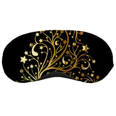 Decorative Starry Christmas Tree Black Gold Elegant Stylish Chic Golden Stars Sleeping Masks by yoursparklingshop