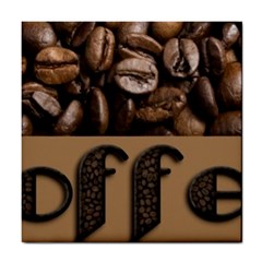 Funny Coffee Beans Brown Typography Tile Coasters