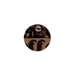 Funny Coffee Beans Brown Typography 1  Mini Buttons Front