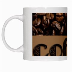 Funny Coffee Beans Brown Typography White Mugs by yoursparklingshop