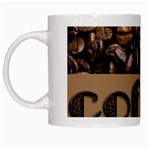 Funny Coffee Beans Brown Typography White Mugs Left