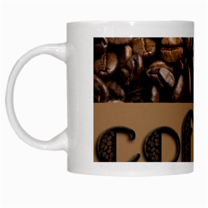 Funny Coffee Beans Brown Typography White Mugs