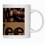 Funny Coffee Beans Brown Typography White Mugs Right