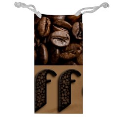 Funny Coffee Beans Brown Typography Jewelry Bags by yoursparklingshop