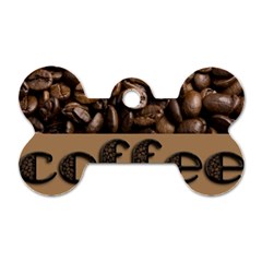 Funny Coffee Beans Brown Typography Dog Tag Bone (two Sides) by yoursparklingshop