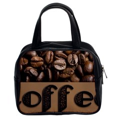 Funny Coffee Beans Brown Typography Classic Handbags (2 Sides) by yoursparklingshop