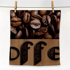 Funny Coffee Beans Brown Typography Face Towel